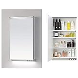 アサヒ衛陶 木製ミラーキャビネット LED一面鏡 照明付 MML450N 電源直結式 W450-D150-H800