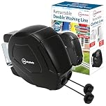 Retractable Washing line Duo Reels 2x13M (26M) Heavy Duty Extendable Washing Line with Twin Cable - Wall Mounted Washing Line for drying cloths - Indoor & Outdoor Ultimate Drying Solution