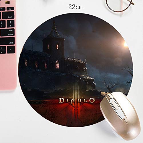 Preisvergleich Produktbild FFDDZJJ 22X22 CM Diablo Runde Mauspad Aquarell B3w Drucke Benutzerdefinierte Mauspad Kleine Mauspad Schüssel matte Rutschfeste für spiel / büro 5