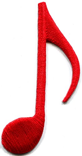 Lot Of 6 Red & Black Musical Notes Music Scale Classical Symphony Embroidered Appliques Iron-On Patches #TOP1