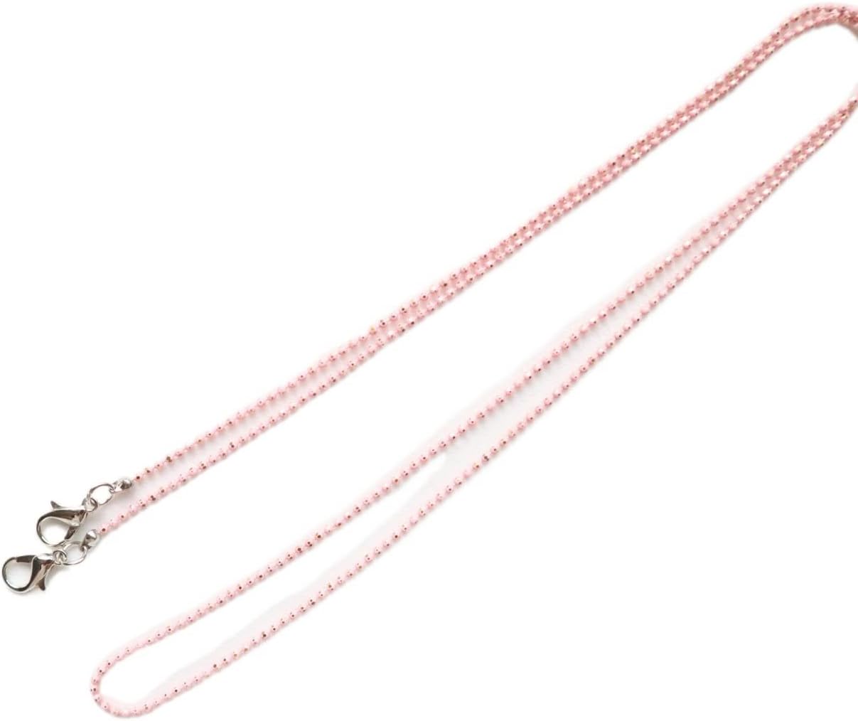 HOOENG Glasses Eyeglass Chains for Women Beaded Metal Eyewear Retainer Simple Elegant Eyewear Retainer Glasses Cord (Color : Pink, Size : 1)