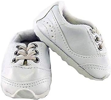 American Fashion World White Sporty No Tie Sneakers Made for 18 inch Dolls