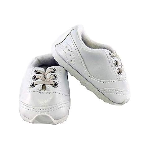 American Fashion World White Sporty No Tie Sneakers for 18-Inch Dolls | Premium Quality & Trendy Design | Dolls Shoes | Shoe Fashion for Dolls for Popular Brands Cover