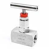 Stainless Steel 316 Straight Needle Valve, 2 Port Heavy Duty Industrial Hydraulic Flow Control Valve,1/2