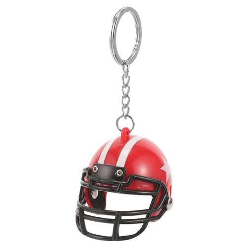 BESPORTBLE Football Helmet Keychain Football Charm Keychain Player Charm Sports Key Ring for Men Women Teens and Boys Red