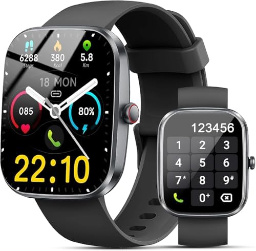 Montre Connectée Homme Femme avec Appel Bluetooth, 2024 HD 1.91 Smartwatch, 110+ Modes Sport Montre Intelligente, Etanche IP68, Podometre, Cardiofrequencemetre, Moniteur Sommeil pour Android iOS