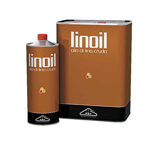 LINOIL OLIO DI LINO CRUDO 1 LITRO IMPREGNANTE PER LEGNO, PREPARAZIONE COLORI A OLIO E SIGILLANTE INNESTI