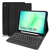 COEZFE Funda Teclado para Samsung Galaxy Tab A11 Plus 2025/ A9 Plus 11 Pulgadas 2023, Español Ñ Bluetooth Magnético, Smart Funda con Teclado QWERTY para Samsung Galaxy Tab A11+ /A9+, Negro