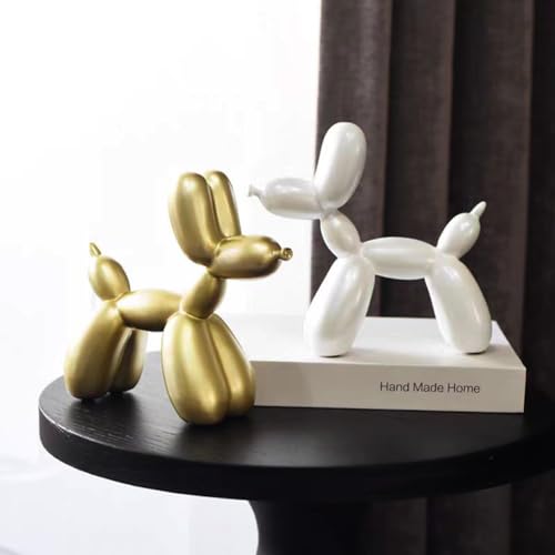 Idée cadeau originale : statue de chien ballon blanc design - 6