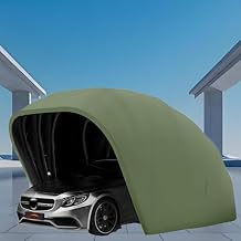 Fully Automatic Car Tent with Retractable Car Shelter, Remote Control Sunshade & Rainproof Car Tent, Premium Car Carport for Including Cars, Motorcycles & Bicycles,Green,5.5 * 2.5 * 2.3m