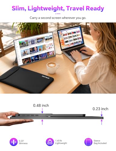 Image of 15.6 inch Portable Monitor Touchscreen, 1080P 10-Point Touch Portable Monitor