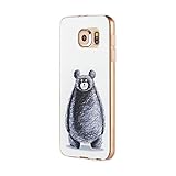Galaxy S6 Case , Swees Slim Thin Soft Silicone Gel TPU Case Special 3D Relief Printing Pattern Design Scratch Resistant Full Protective Back Cover for Samsung Galaxy S6 (2015 Released) , Grizzly Bear