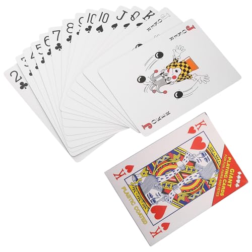 VOSAREA Cartas de Póquer Gigantes 4 Veces Grandes Juego de Cartas Enorme para Adultos y Material Duradero Tamaño Portátil para Fiestas Camping y Actividades al Aire Libre