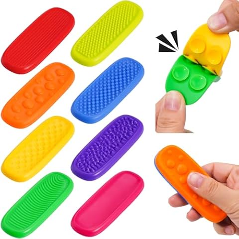 NiToy 8-Pack Silicone Fidget Toys for Kids & Adults, Textured Sensory Toys with Suction Cups for Stress Relief, Focus, Anxiety, Washable & Reusable Mini Desk Fidget Toys for Classroom, Office, Travel Cover