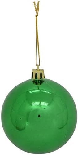 Miniatura 1 de Paquete de 8 adornos de árbol de Navidad de bola verde brillante de 2.75 pulgadas, plástico inastillable