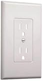 TayMac 2500W JUMBO MASQUE Decorator 1-Gang White Electrical Outlet Cover Wall Plate (5-Pack), Replaces Old and Discolored Wall Plate, Redecorating and Home Improvement Essentials, Polycarbonate