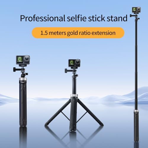 image for TELESIN 59in Long Selfie Stick Tripod for GoPro, 360 Ball Joint Extens