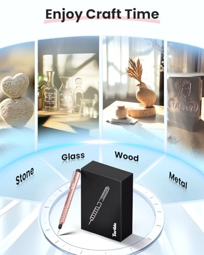 Image of Tarlido Engraving Pen, USB Rechargeable Cordless Rotary Tools, Professional Mini Carving Machines Portable DIY Engraver Machine for Metal to Wooden, Glass, Jewelry-Rose Gold