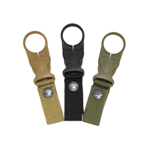 3Pack Bottle Buckle Clip, Adjustable Water Bottle Holder Clip, Portable Nylon Webbing Strap for Backpack, Hiking, Camping, Travel, Multi-Use Keychain Bottle Buckle Clip