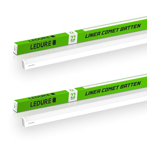 Image of LEDURE Linear Comet Batten Series: 22 W Energy-Efficient Batten | Internal Driver | 4ft LED Suitable for Wall & Surface Mounting | Led Tubelight Batten |Warm White (Pack of 2)