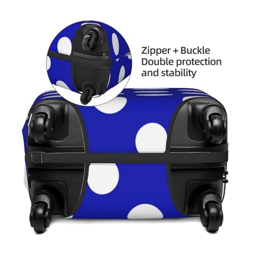 Blue And White Polka Dot Travel Luggage Covers - Elasticity Suitcase Covers Protector for Luggage 18-32 Inch3