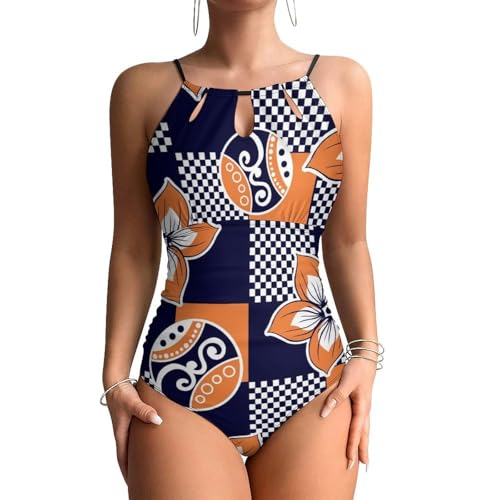 Maillots de bain contrôle ventre effet gainant fleurs à carreaux