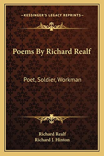 Poems By Richard Realf: Poet, Soldier, Workman
