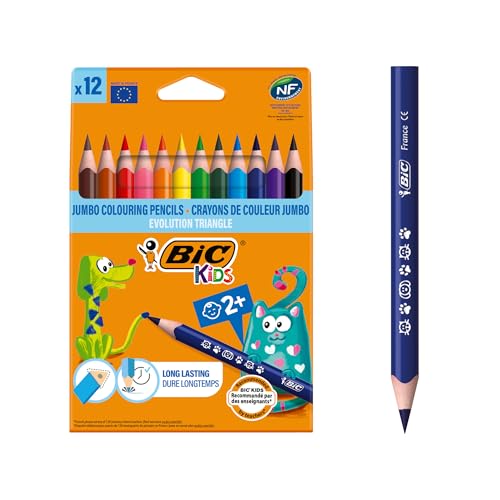 BIC Kids Evolution Triangle Coloured Pencils, 12 Pack
