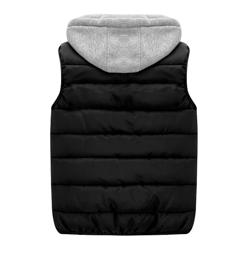 Thatrich Mens Hoodie Puffer Vest Sleeveless Lightweight Quilted Jackets Zip Up Winter Vests Casual Cozy Jacket Removable Hood3