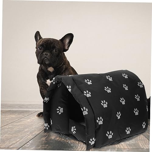 Yardwe Canil Quente À Prova De Chuva Fora Da Casa Do Gato Cama De Gato Ao Ar Livre Cama De Gato Ao A