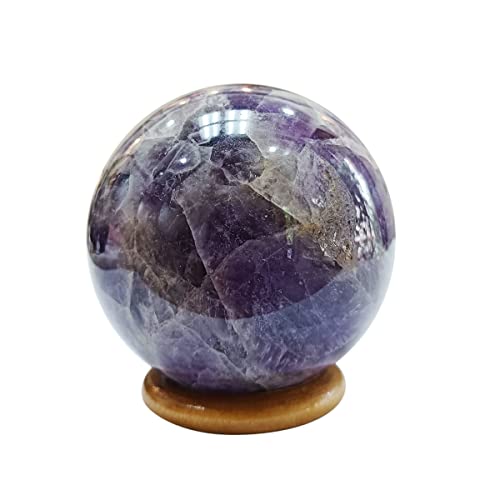 Image of Shubhanjali Amethyst Crystal Ball for Home Decorative Items 150-200 Gm Polished Round Gemstone Amethyst Stone Ball for Crystal at Home Office Desk Kids Table