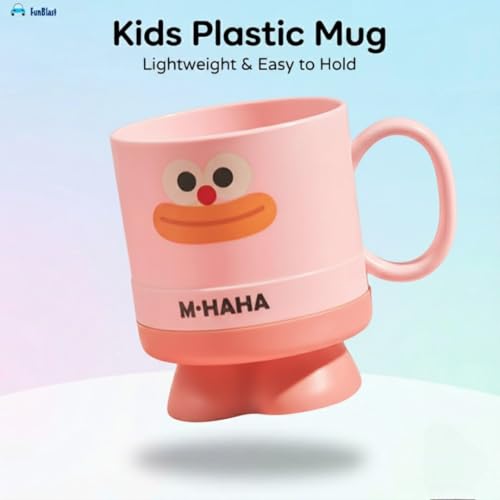 Image of FunBlast Milk Mug for Kids - 390 Ml; Unbreakable Mug for Kids, Milk Mugs for Kids Unbreakable - Milk Drinking Cup for Kids (Pink2)