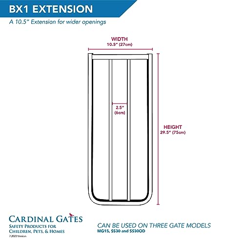 Cardinal-Gates-BX1-Baby-Gate-Extension-Fits-Cardinal-Gates-Safety-Gates-105-Inch-Wide-Dog-Gate-Extension-White Cucciolini Doodles