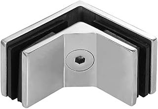 Marine Grade Railing Glass to Glass Clamp, Stainless Steel 316 Glass Bracket for Coastal Outdoor Balustrade Railing Pool Fence Glass (1, 90 Degree)