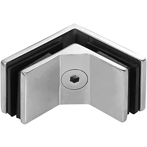 Marine Grade Railing Glass To Glass Clamp, Stainless Steel 316 Glass Bracket For Coastal Outdoor Balustrade Railing Pool Fence Glass (1, 90 Degree) #TOP9