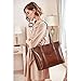 BOSTANTEN Women Leather Laptop Tote Office Shoulder Handbag Vintage Briefcase 15.6 inch Computer Work Purse Dark Brown