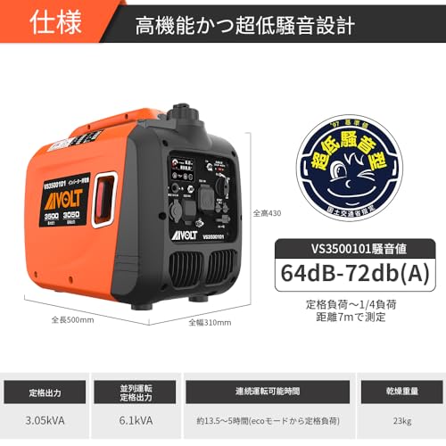AIVOLT インバーター発電機 VS3500101 の商品画像 5