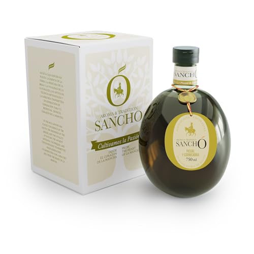 Aceite de Oliva Virgen Extra Mezcla Picual con Cornicabra 750 ml AOVE SANCHO Gourmet Intenso Aromático Primera Extracción en Frío Alta Concentración de Polifenoles – Botella PET Alimentario