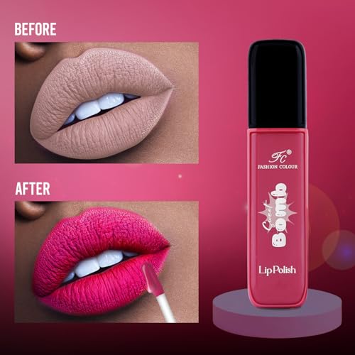 Image of Fashion Colour Sweet Bomb Lip Polish | Lip Gloss For Women | Upto 16 Hours | Matte Finish With Quick Dry Feature Gives you Vibrant Look | For Office / Party Girlies | Available in 19 Shades Choose Your's | (Lavender,4ml)