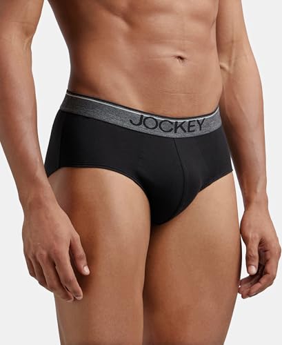 Image of Jockey 8037 Men's Super Combed Cotton Solid Brief with Ultrasoft Waistband (Pack of 3)