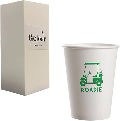 Miniatura 2 de Vasos de fiesta de golf, paquete de 20 vasos de papel desechables con temática Roadie de 9 onzas para torneos, eventos de club, salidas, eventos