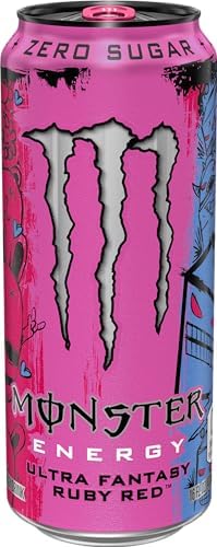 Monster Energy Ultra Fantasy Ruby Red, Sugar Free Energy Drink, 16 Ounce (Pack of 1)