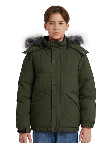 Image of wantdo Boys' Winter Coat Waterproof Puffer Jacket with Detachable Hood
