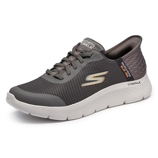 Skechers Men's Go Walk Flex Hands Free Slip-Ins Sneaker, Brown, 10.5 Wide