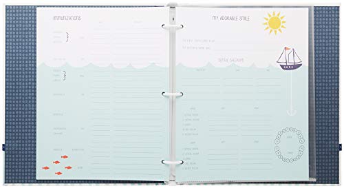 C.R. Gibson B0-14074 Blue Nautical First 5 Years Loose Leaf Baby Memory Book thumb #3