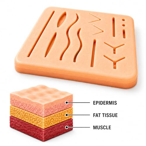 Image of Suture Practice Pad, Durable Suturing Pad for Training and Practice by MedSurgic | Nivi Stores (Pack of 2)