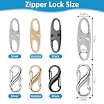 Phinus Lock Combo, Total 21PCS Clips Anti-Theft, Locks Anti-Theft for Luggage, Clothing, Backpacks, Boots, Purses, Travel Outdoor Sports(Black, Silver, Gold) - Image 2