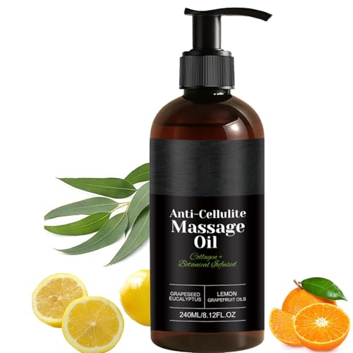 240ml Anti Cellulite Massage Oil 2026 Natural Cellulite Oil Essential Oils with Collagen & Cellulite for Skin Tightening Daily Body Oil After Shower Moisturizes & Smoother Skin for Full Body