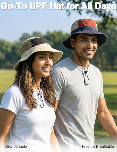 Image of Venzina Bucket Hat for Men Hat Cap for Men UPF 50+ Packable Lightweight Waterproof Sun Hat for Women Cycling Hiking Travel Round Cap Daily Use