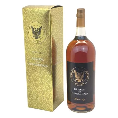 Brandy Reserva Dos Fundadores Magnum Bottle 1.5 Litres Premium Spirit in Gold Gifting Box Cellar Aged in French Oak Barrels Cover